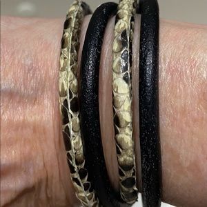 Double Wrap Leather/Snakeskin Bracelet
